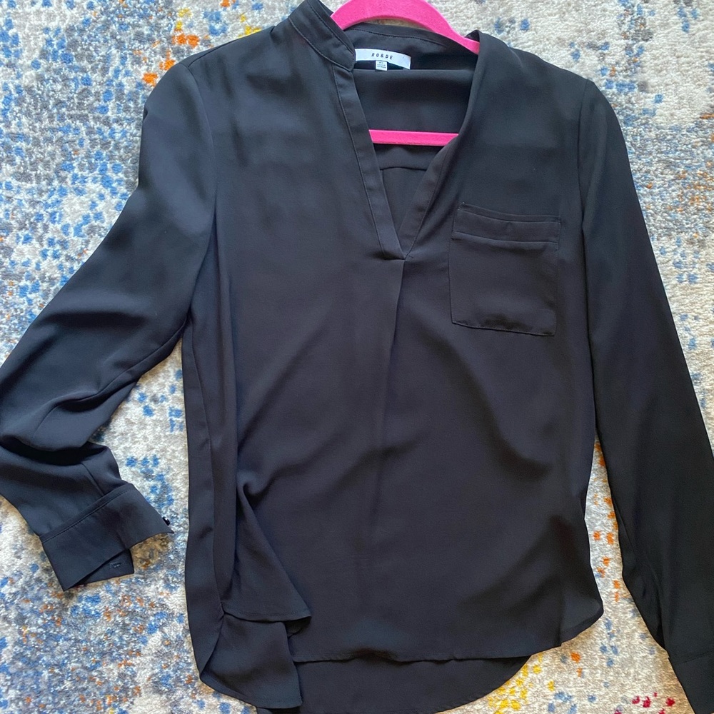 Ro & De Women's elegant sheer blouse